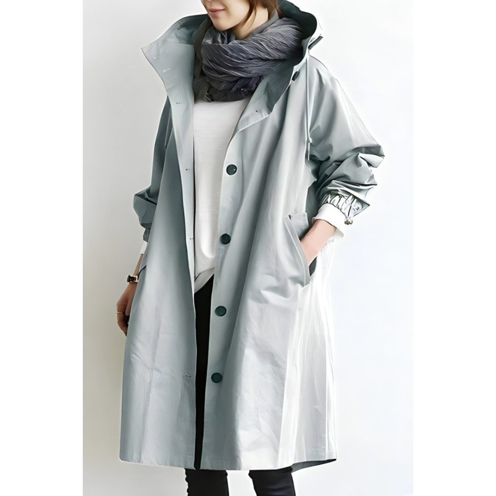 Elegant women's winter jacket. Warm & stylish ladies coat, perfect for cold weather fashion outerwear.