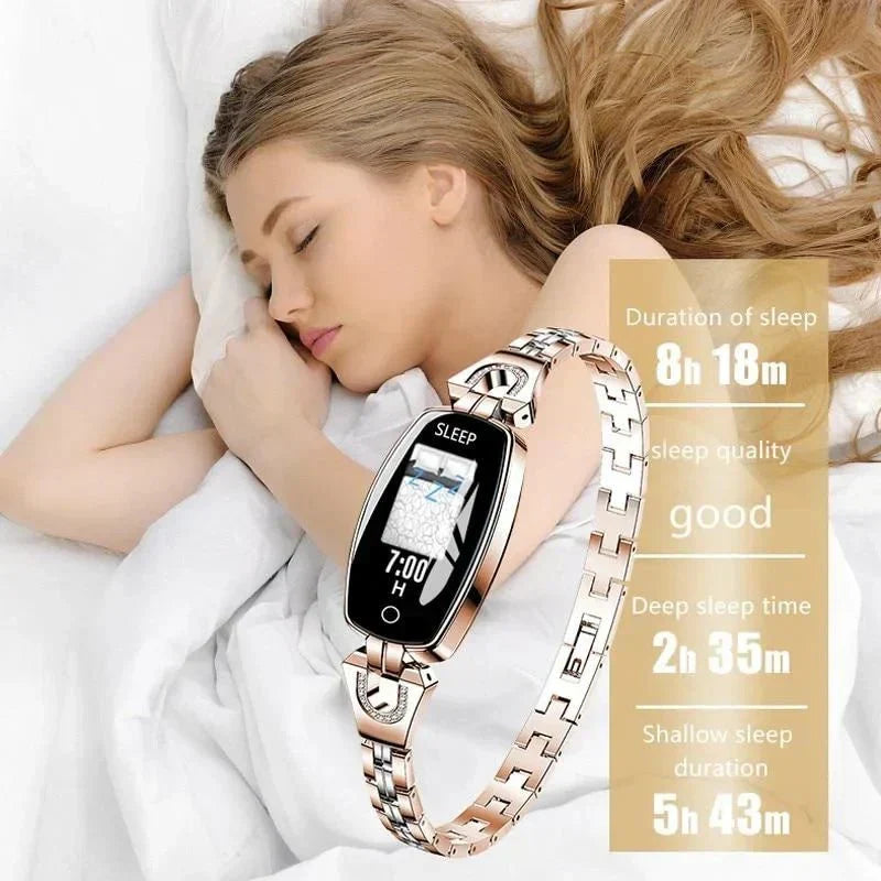 FitStyle women's waterproof fitness tracker: smartwatch, heart rate, sleep, & activity monitor.