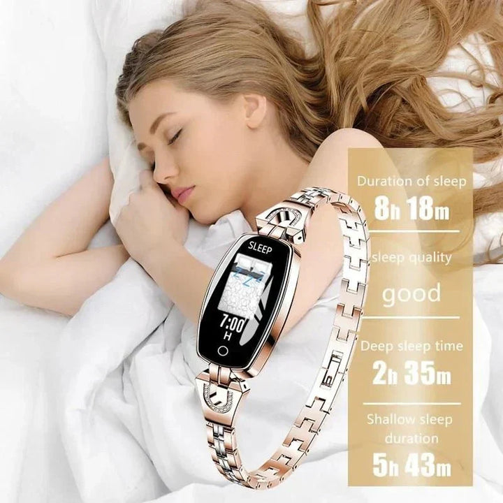 FitStyle women's waterproof fitness tracker: smartwatch, heart rate, sleep, & activity monitor.