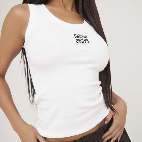 Black women's racerback tank top, a fitted sleeveless basic, essential for any woman's wardrobe.