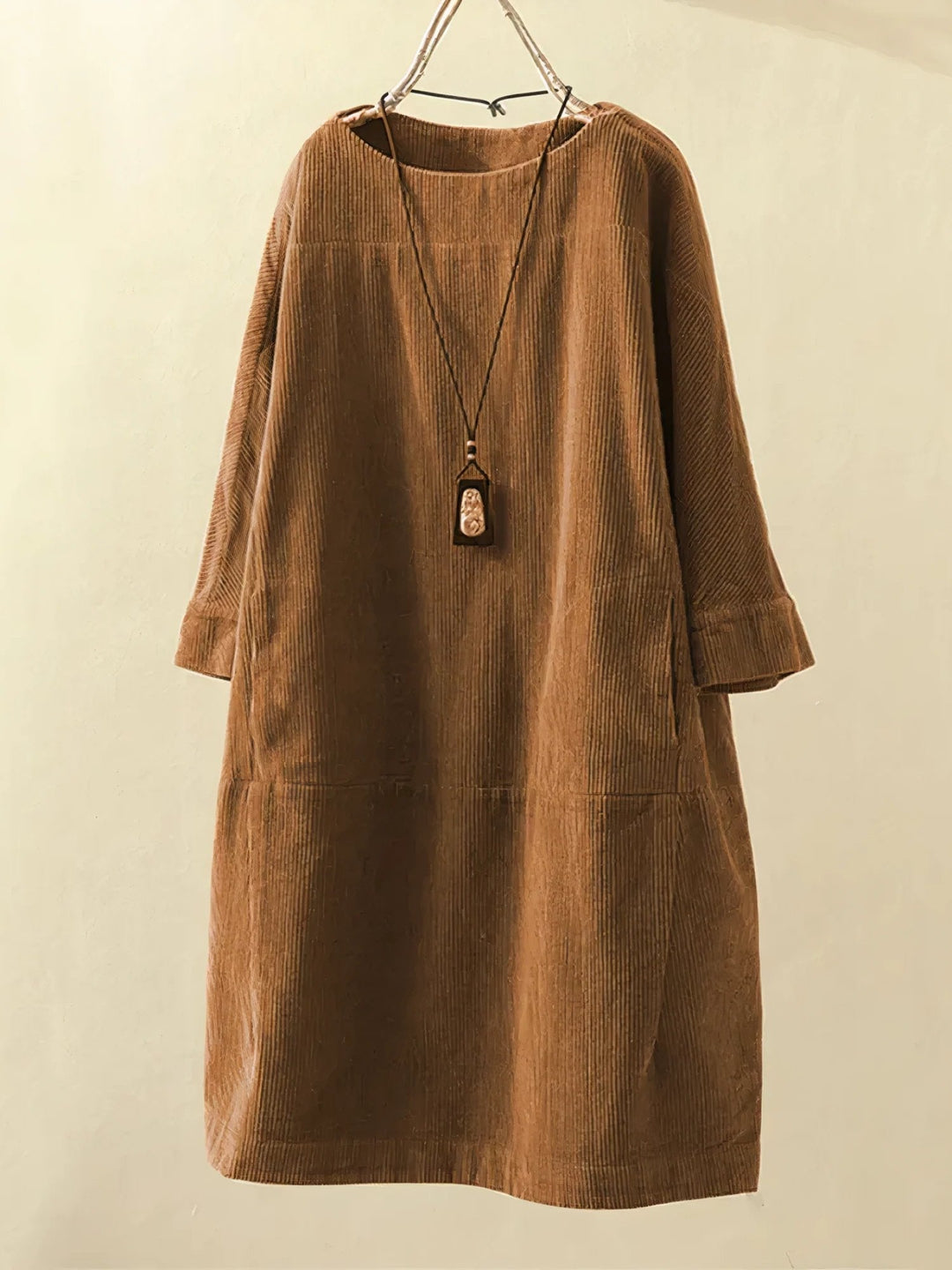 Curvy-friendly midi dress for women, flattering and comfortable with effective tummy coverage.