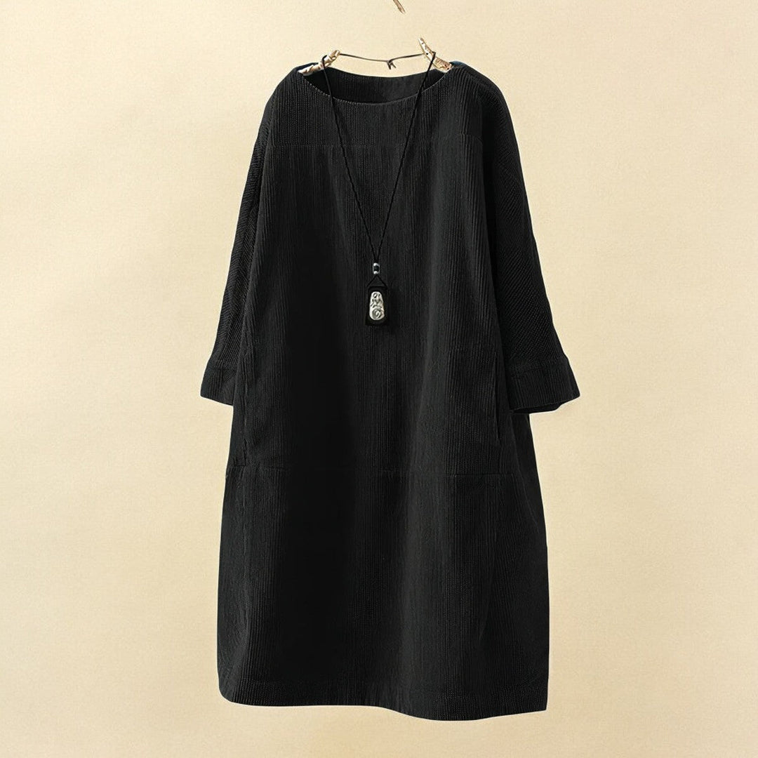 Everyday flattering midi dress for women, ensures style and confident tummy coverage.