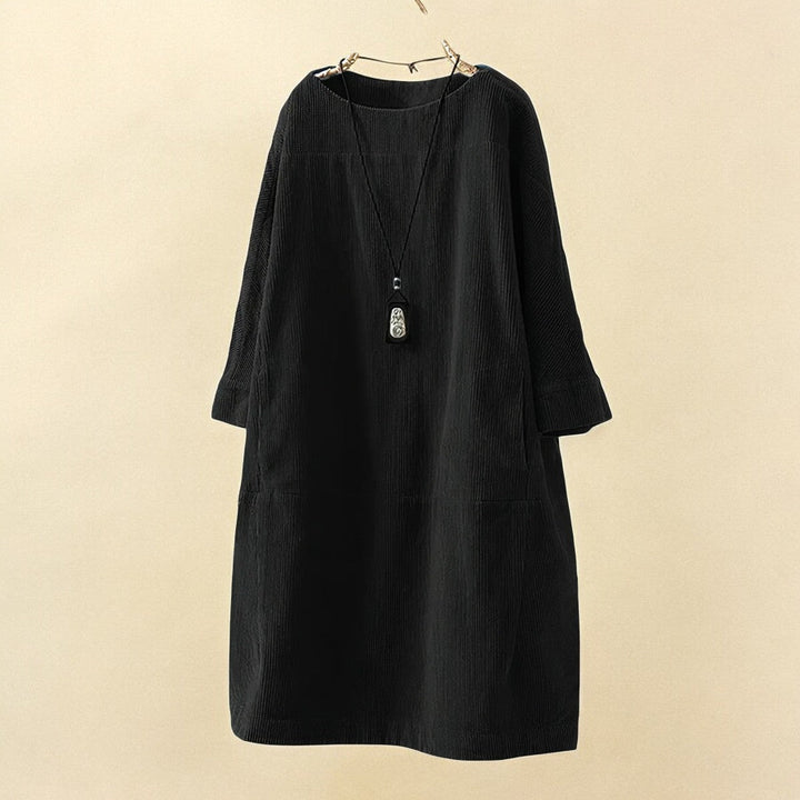 Everyday flattering midi dress for women, ensures style and confident tummy coverage.