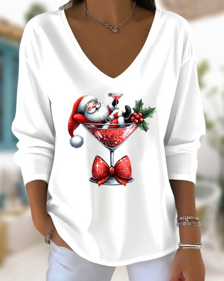 Versatile women's v-neck top. Comfortable short sleeve, relaxed fit blouse for elegant & casual chic outfits.
