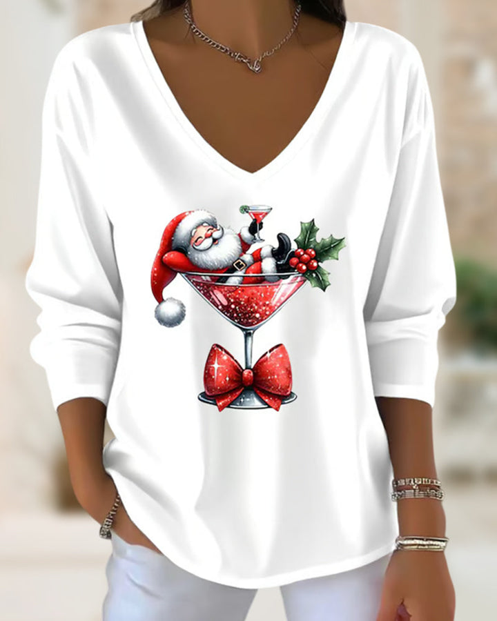 Women's flattering v-neck top. Comfortable, short sleeve, relaxed fit blouse for everyday casual chic fashion.