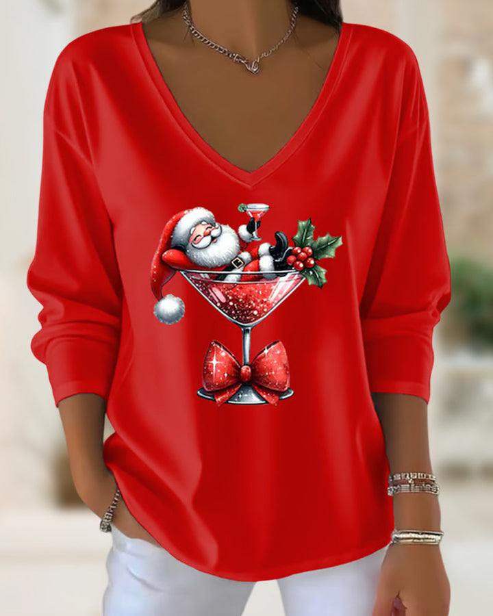 Women's stylish v-neck blouse. Flattering short sleeve top, comfortable & versatile for elegant casual wear.