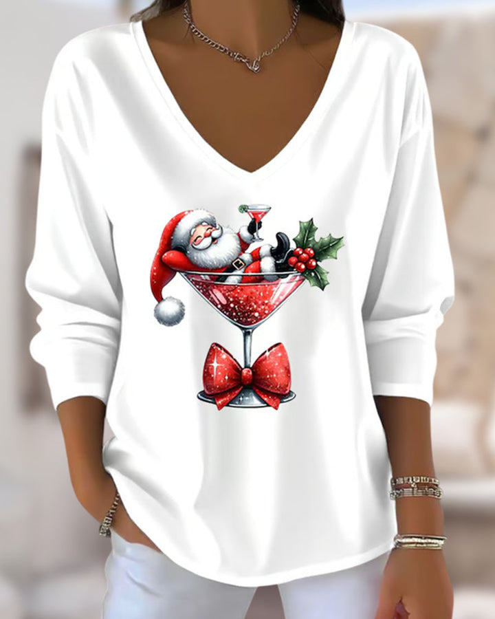 Soft women's v-neck top, short sleeve, relaxed fit. Effortless style, elegant yet casual for daily fashion.