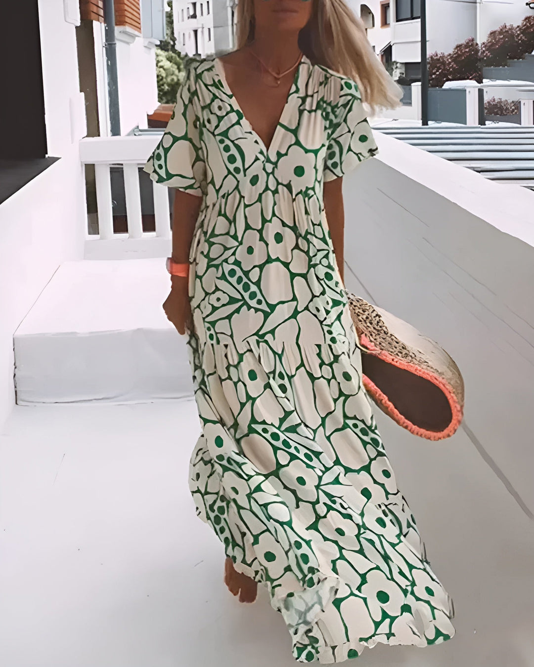 Women's flowing lightweight summer maxi dress. Effortless style, perfect for warm weather & everyday comfort.