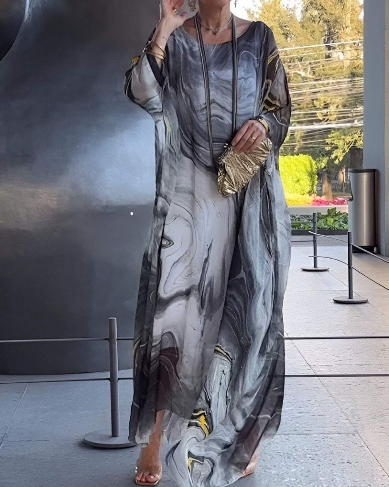 Comfortable, elegant flowy maxi dress for women, ideal for summer parties & formal events.