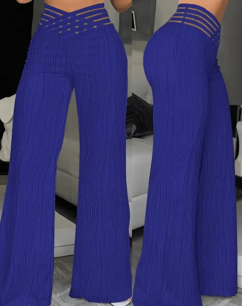 Women's stylish flowy wide-leg pants, high-waisted design for a flattering silhouette.