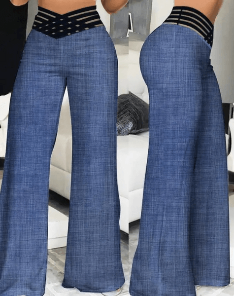 Stylish women's wide leg pants, high-waisted and flowy, perfect for elegant fashion.