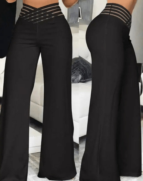 Comfortable high-waisted flowy trousers, women's fashion bottoms for any occasion.
