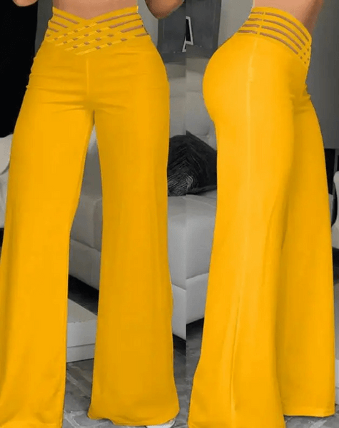 Elegant wide-leg pants for women, high-waisted and flowy, suitable for office or casual.
