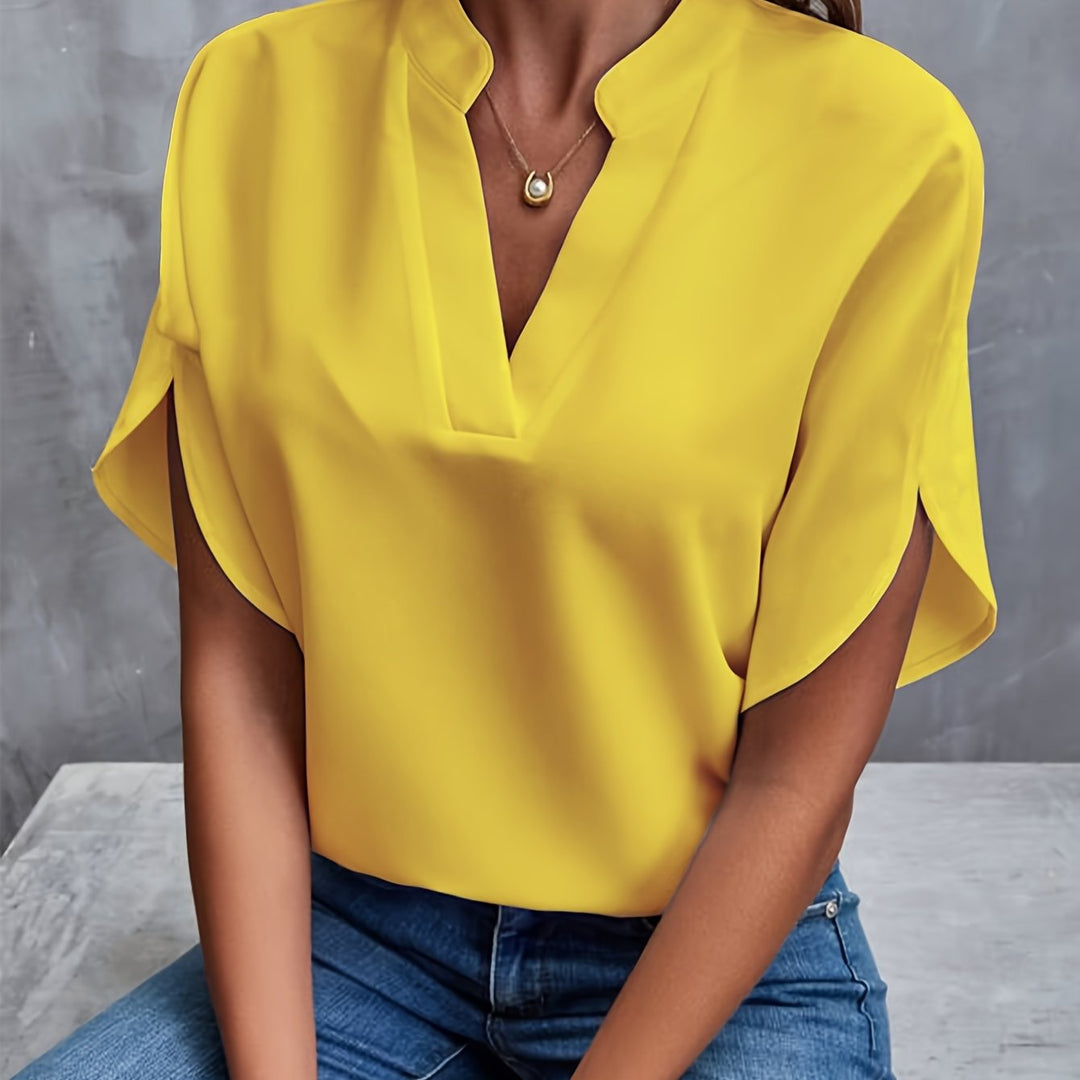 White long sleeve flowy blouse, an elegant and comfortable lightweight women's top.