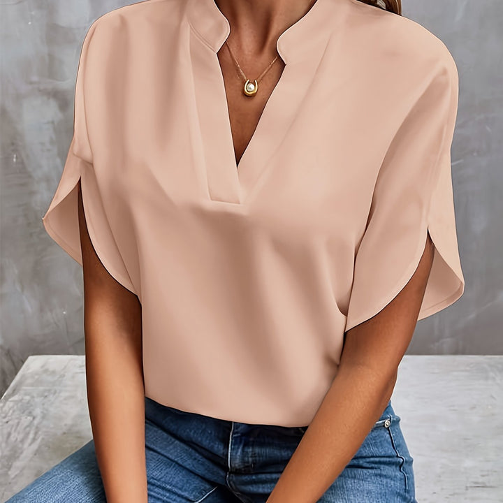 Black casual flowy blouse, a soft and comfortable lightweight shirt for everyday elegance.