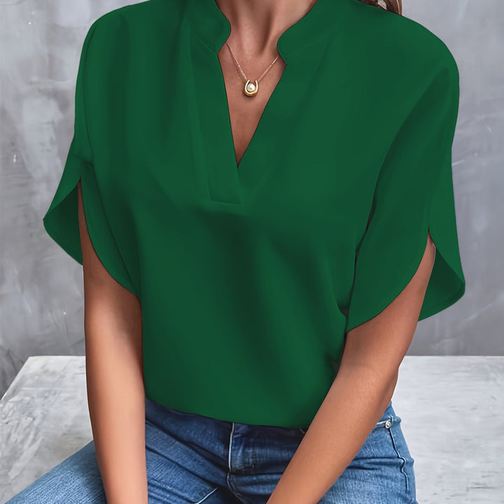 Red effortless style women's blouse, lightweight and flowy for ultimate comfort.