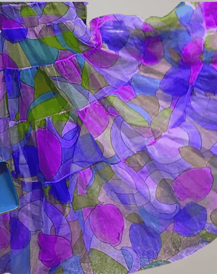 Women's printed long sleeve flowy dress with a stunning floral pattern. Versatile for elegant or casual wear.
