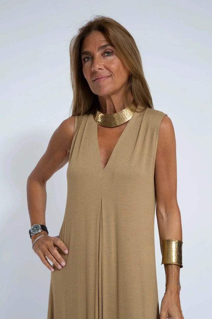 Women's elegant flowy maxi dress and cardigan set. Versatile casual fashion for spring & summer.
