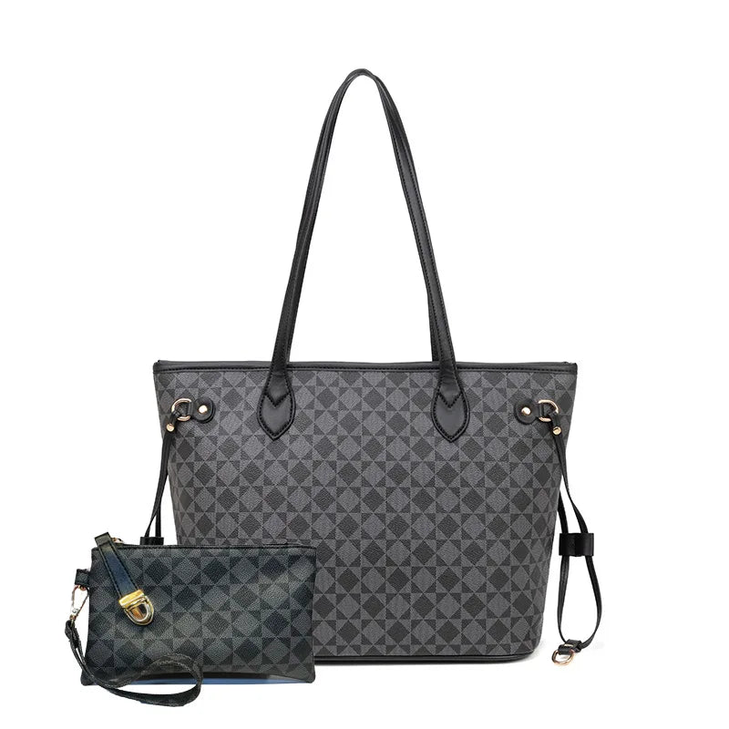 Fashionable women's tote bag featuring a unique geometric pattern. Perfect stylish purse for everyday use & travel.