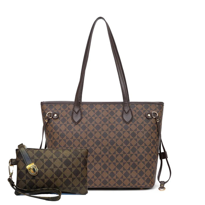 Modern geometric design tote bag for women. Versatile shoulder bag for work, travel, or a chic everyday look.