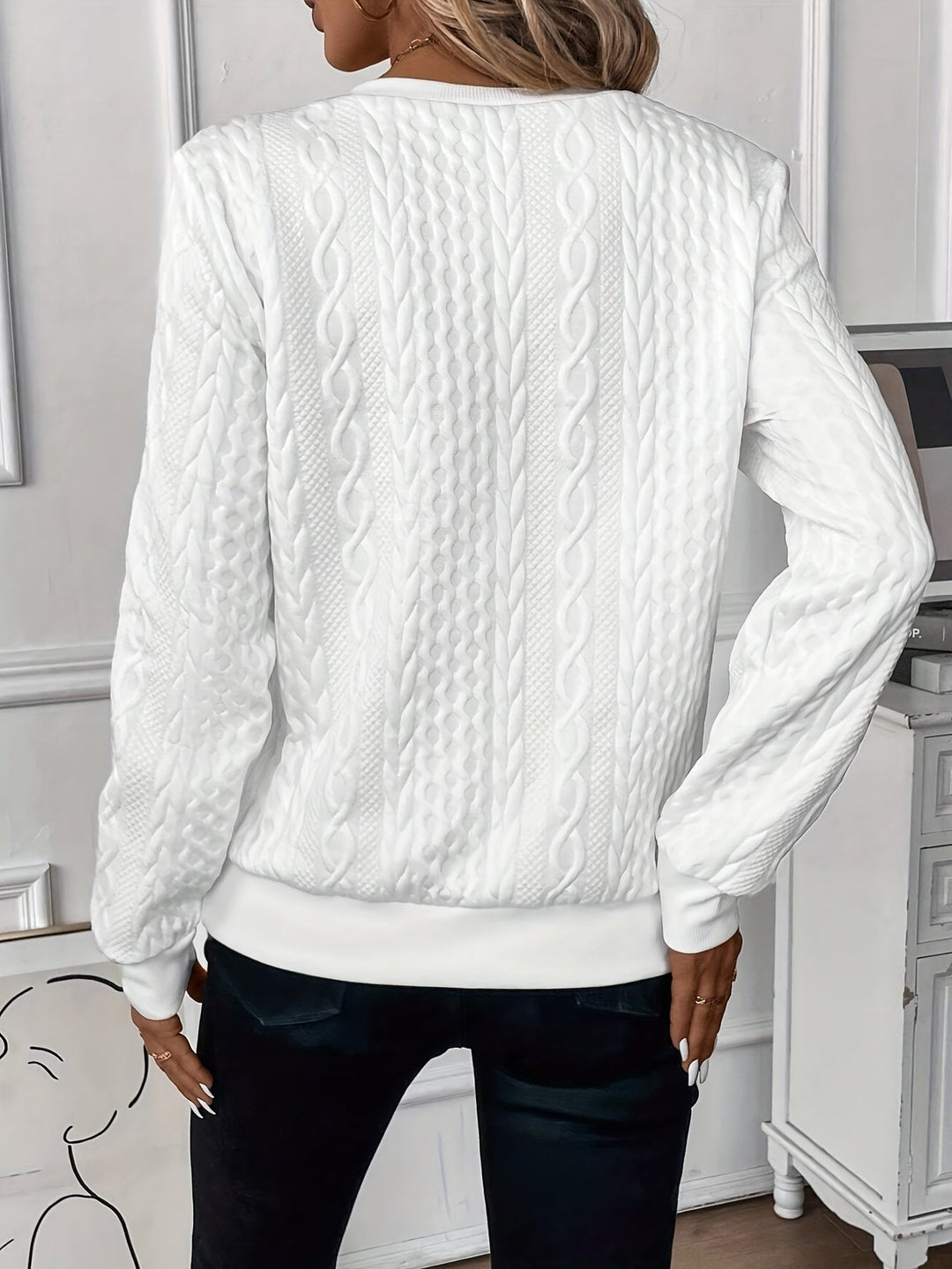 Chic women's half-zip ribbed hem sweater. Perfect for casual elegance & winter style.