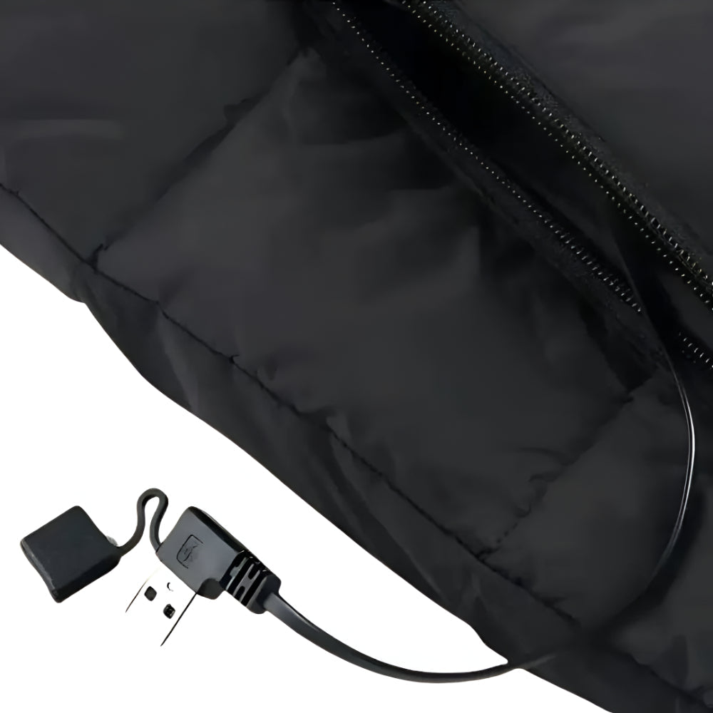 USB heated electric gilet for women. Perfect winter outerwear & cold weather apparel, slim fit design.