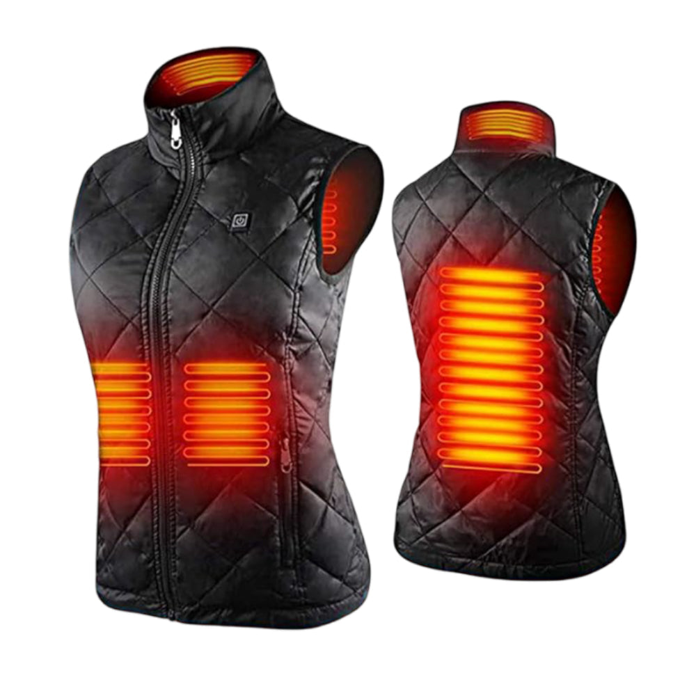 Stay warm with this women's electric heated vest. USB powered winter outerwear for outdoor cold.