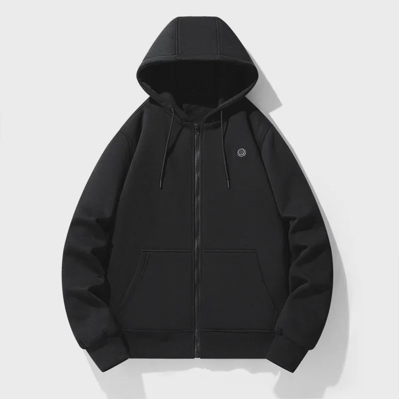 Casual women's heated zip-up hoodie, offering ultimate winter warmth. Essential warm clothing for cold weather.