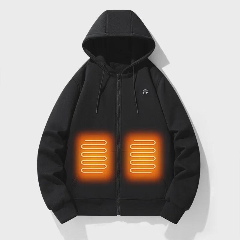 Durable women's heated zip-up jacket. Thermal outerwear with electric heating for ultimate cold weather comfort.