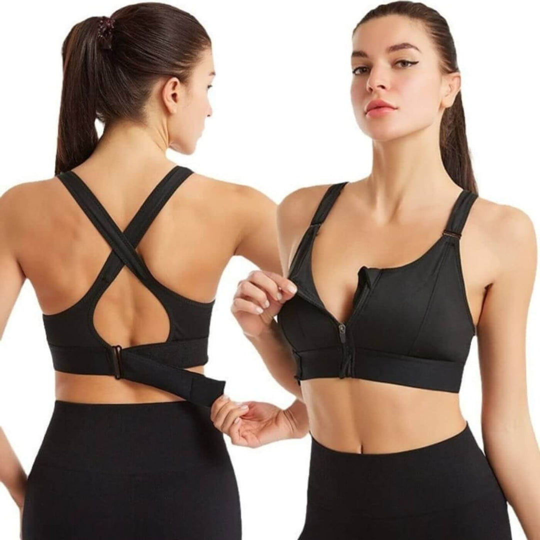Plus size women's high-support sports bra. Ultimate comfort, flexible activewear for all body types.