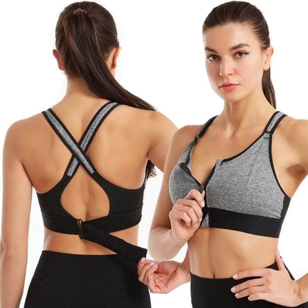 Flexible women's high-support sports bra. A comfortable, wireless activewear workout top for support.