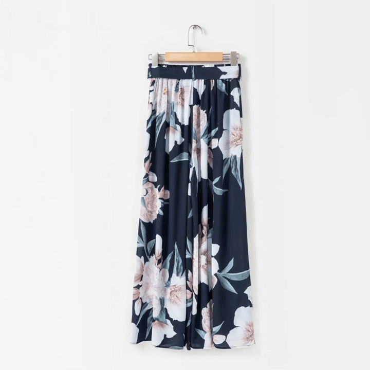 Women's high waist floral print trousers with a loose fit, perfect for casual spring & summer style.