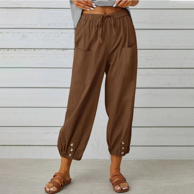 Women's chic high waist relaxed fit wide leg trousers, offering comfort, versatility, and flattering everyday style.