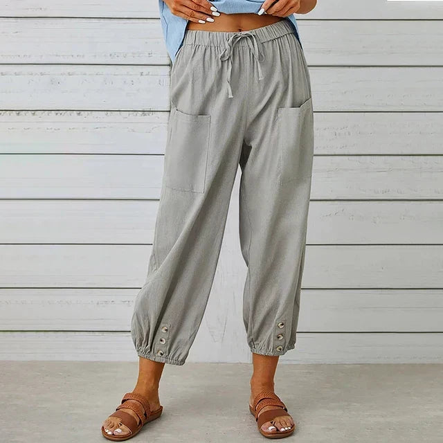 Elegant high waist relaxed fit women's pants with a wide leg, perfect for chic casual wear and versatile styling.