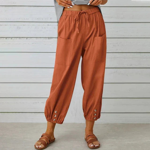 Everyday comfortable women's high waist relaxed fit pants with a wide leg, perfect for versatile casual wear.