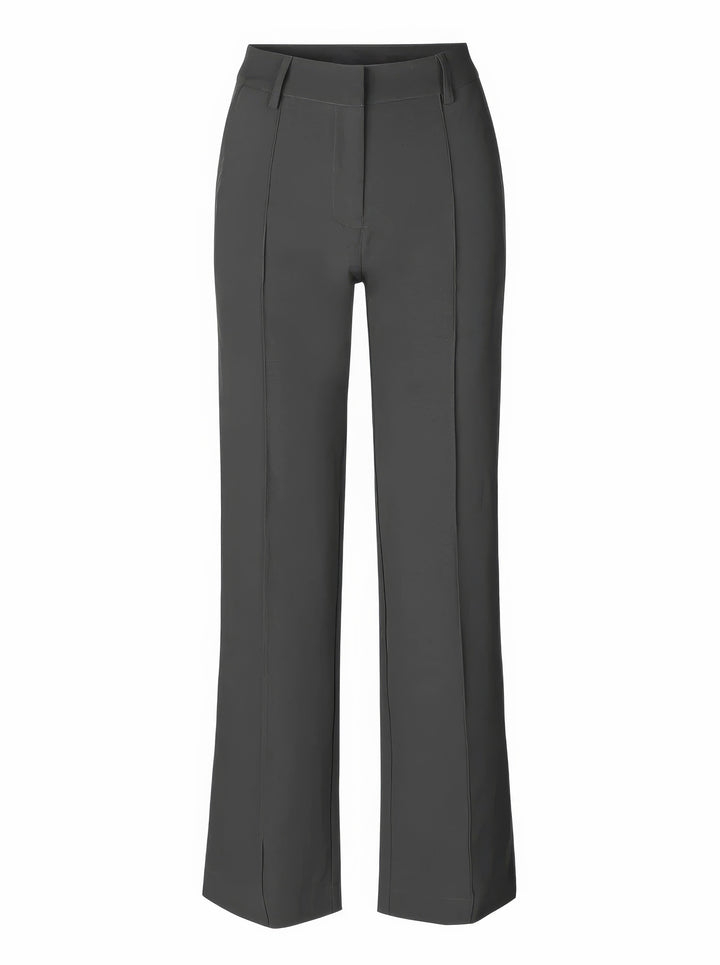 Essential women's high-waisted wide-leg trousers in a solid color, offering comfort, style, and versatile elegance.