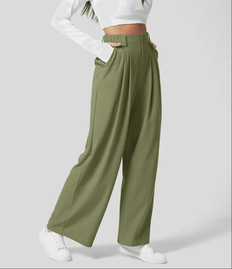 Versatile women's tailored wide leg trousers, high-waisted for an elegant and modern fashion statement.