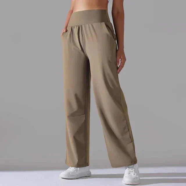 Women's high-waist wide-leg active pants, offering supreme comfort and a stylish, relaxed fit.