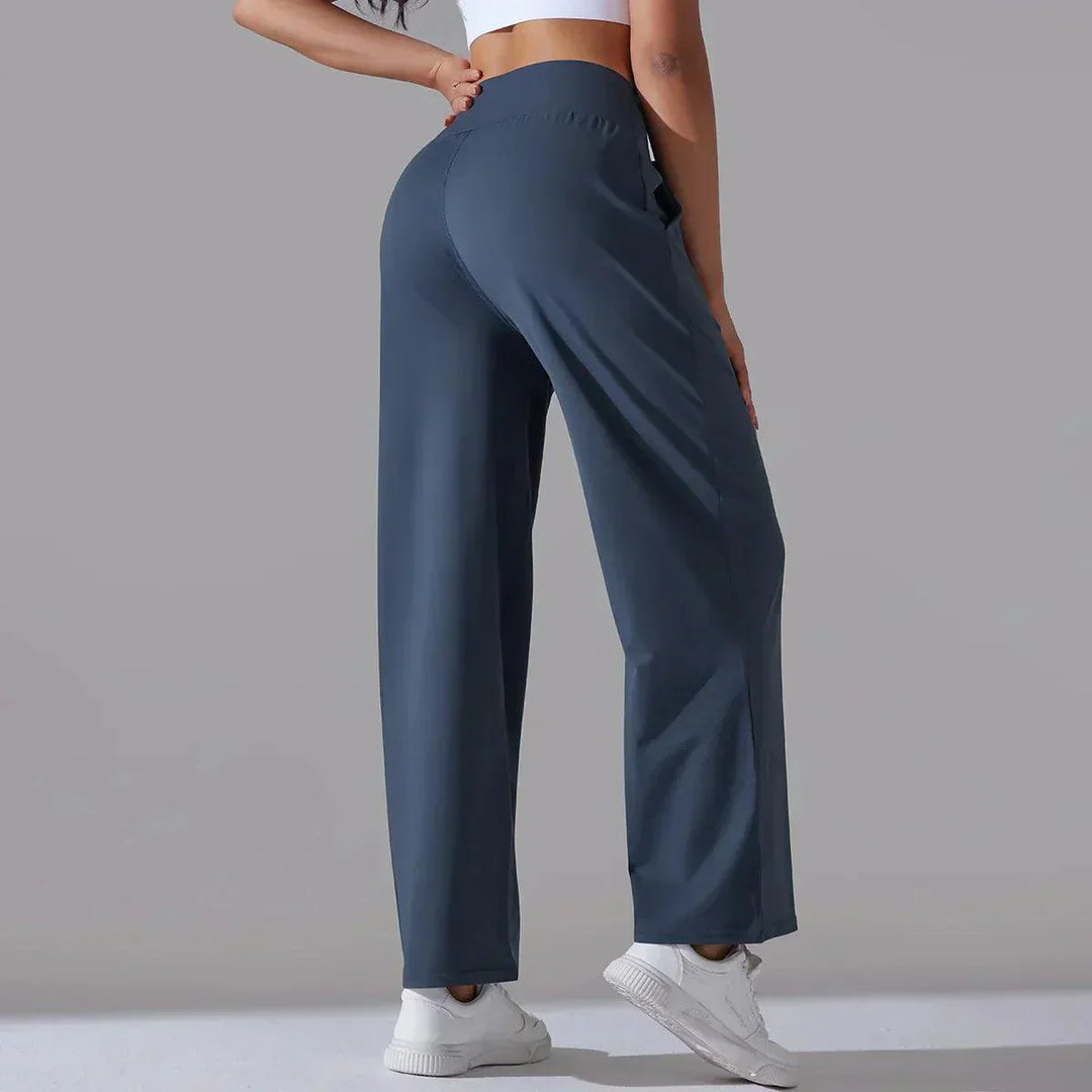 Activewear women's wide-leg yoga pants, designed with a high waist for support and style.