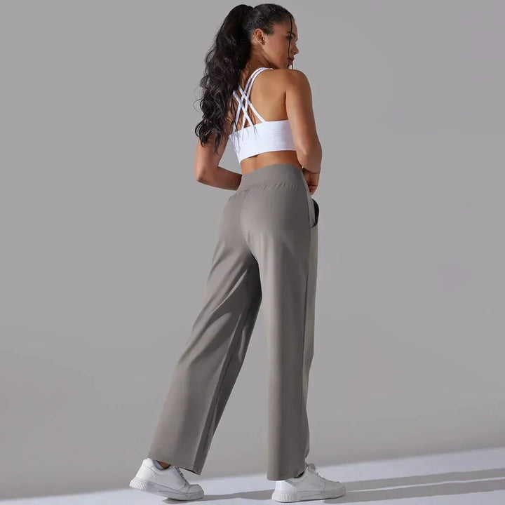 Women's comfy high-rise wide-leg yoga pants, perfect for studio workouts or casual outings.
