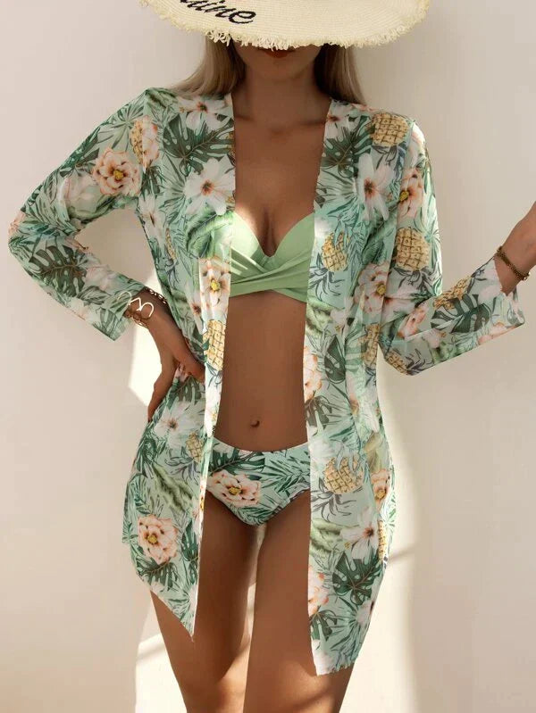 Elegant high waisted bikini set for women, featuring a chic modern twist top.