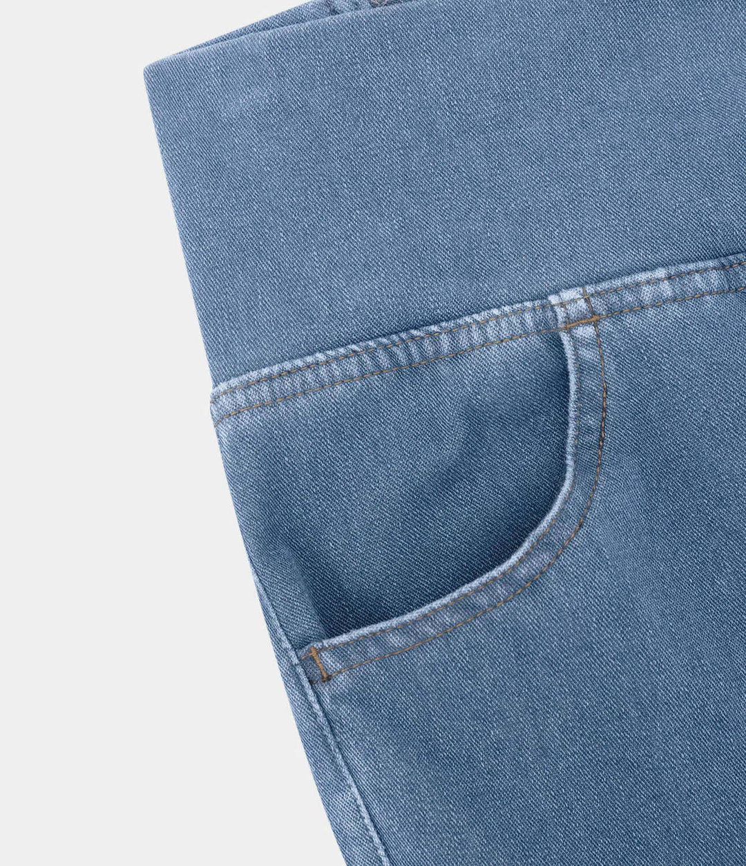 Flattering women's high-waisted flared jeans, elastic for a comfortable, stretch denim fit.