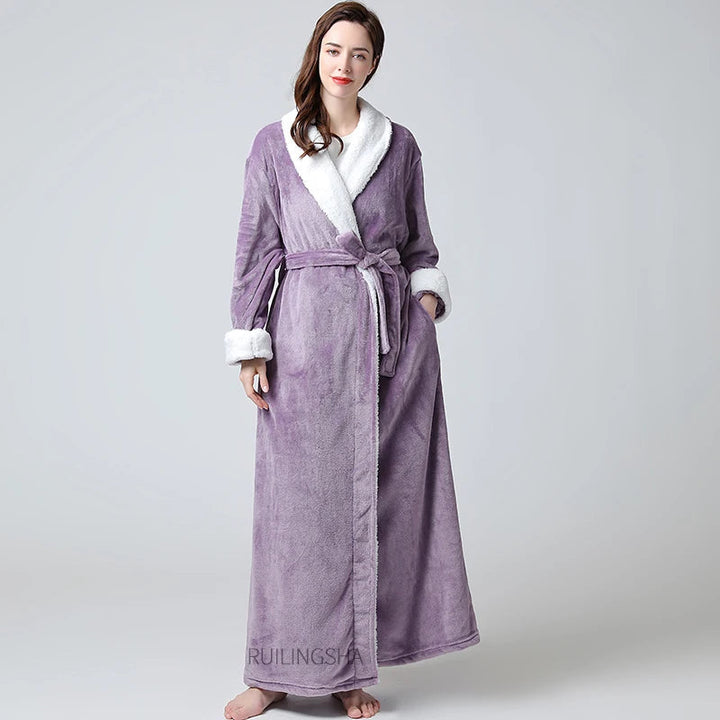 Luxurious women's bathrobe, a soft gift for her, ideal for unwinding after a long day.
