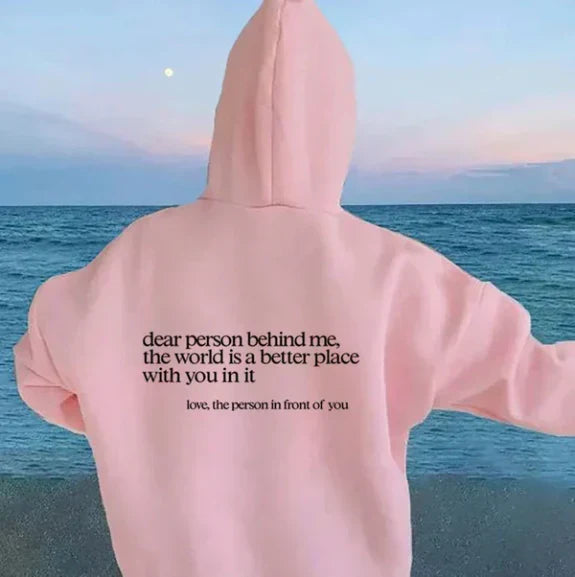 Women's inspiring casual hoodie, soft pullover for everyday comfort & expressive style.