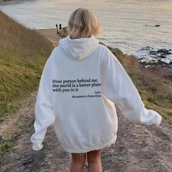 Soft women's pullover hoodie, ideal for cozy style and comfortable casualwear; inspiring fashion.