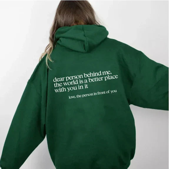 Cozy women's pullover hoodie, a humorous statement top in soft fabric for casual wear.