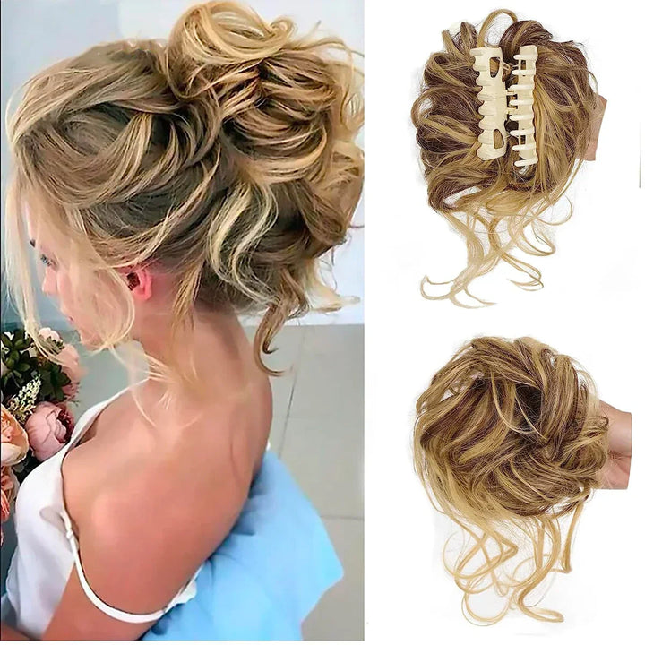 Women's instant voluminous hair bun clip for a quick & easy updo style.