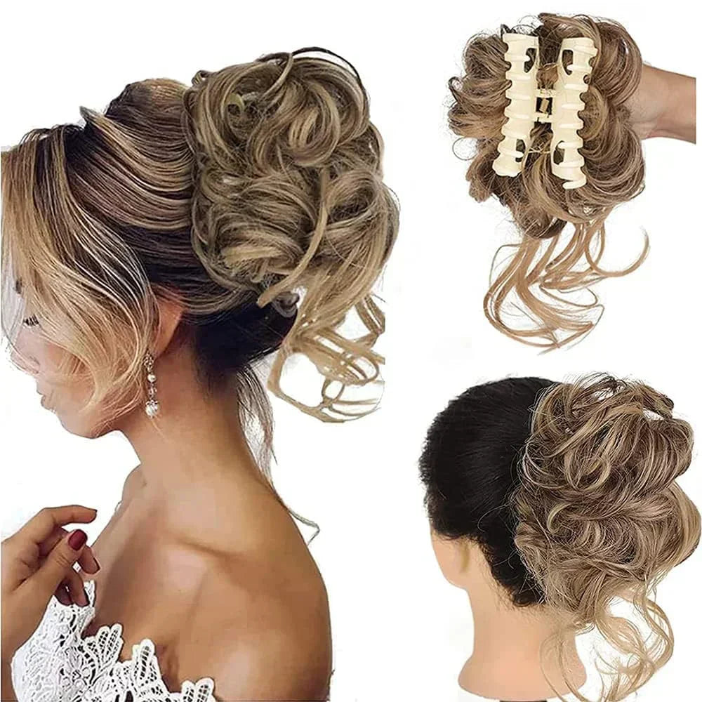 Women's easy updo hair bun clip for instant volume and a perfect quick style.
