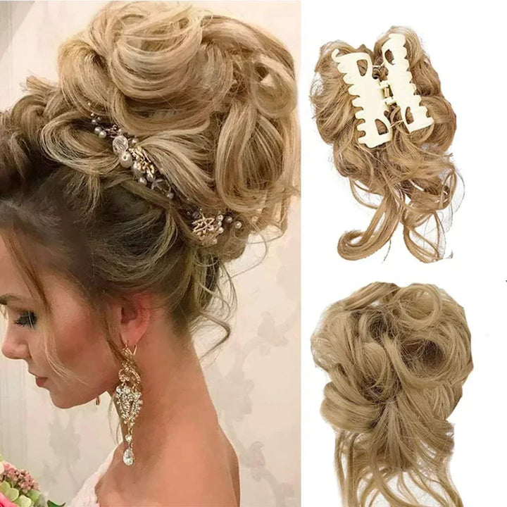 Easy updo hair accessory: women's instant bun clip for a quick, elegant look.