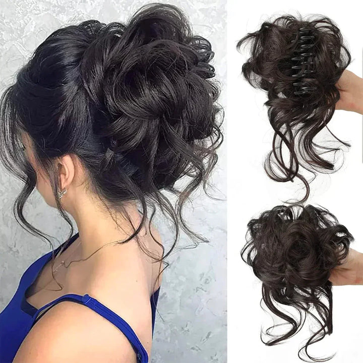 Achieve a full, voluminous updo instantly with this women's hair bun clip.